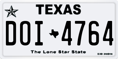 TX license plate DOI4764