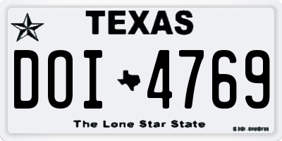 TX license plate DOI4769