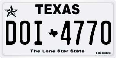 TX license plate DOI4770
