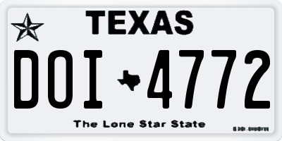 TX license plate DOI4772