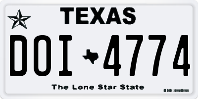 TX license plate DOI4774