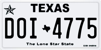 TX license plate DOI4775