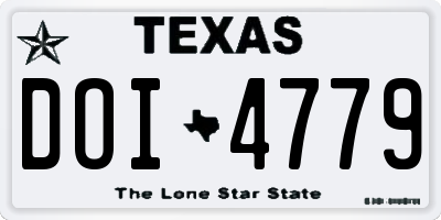 TX license plate DOI4779