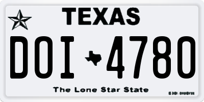 TX license plate DOI4780