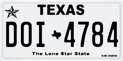 TX license plate DOI4784