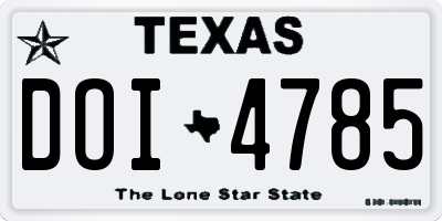 TX license plate DOI4785