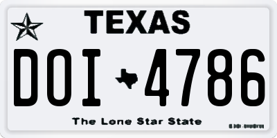 TX license plate DOI4786
