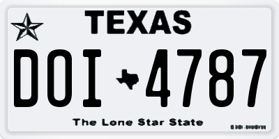 TX license plate DOI4787