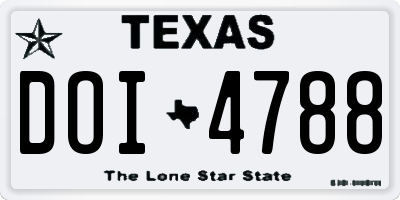TX license plate DOI4788
