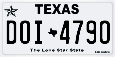 TX license plate DOI4790