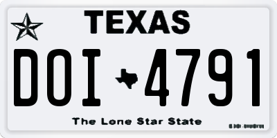 TX license plate DOI4791