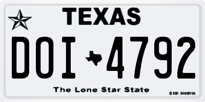 TX license plate DOI4792