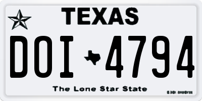 TX license plate DOI4794