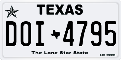 TX license plate DOI4795