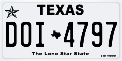 TX license plate DOI4797