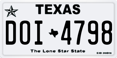 TX license plate DOI4798