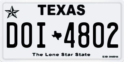 TX license plate DOI4802
