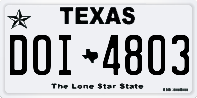 TX license plate DOI4803