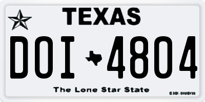 TX license plate DOI4804