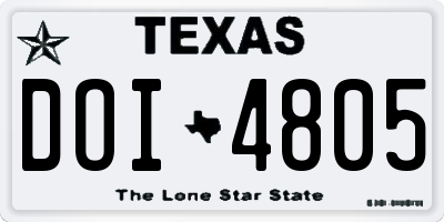 TX license plate DOI4805