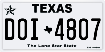 TX license plate DOI4807