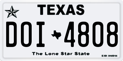TX license plate DOI4808