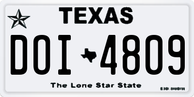 TX license plate DOI4809