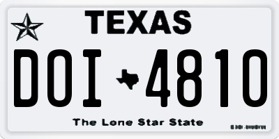 TX license plate DOI4810