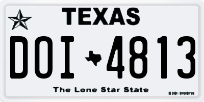 TX license plate DOI4813