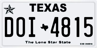 TX license plate DOI4815