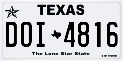 TX license plate DOI4816