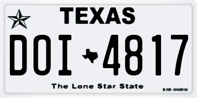 TX license plate DOI4817