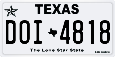 TX license plate DOI4818