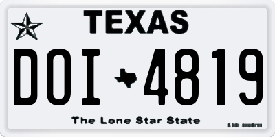 TX license plate DOI4819