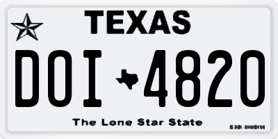 TX license plate DOI4820