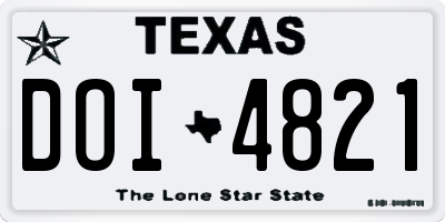 TX license plate DOI4821
