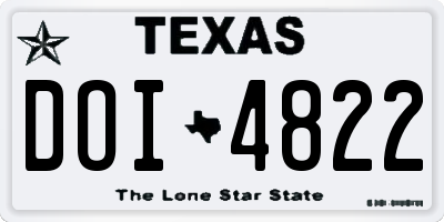 TX license plate DOI4822