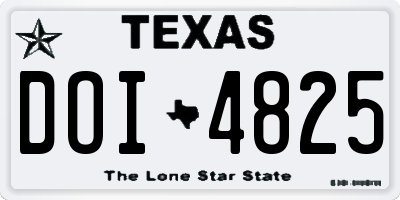 TX license plate DOI4825