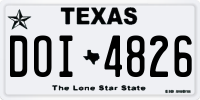 TX license plate DOI4826