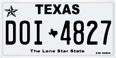 TX license plate DOI4827