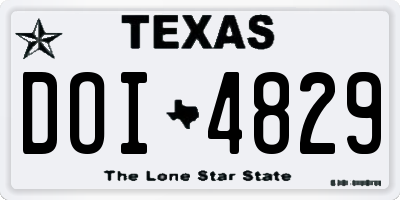 TX license plate DOI4829