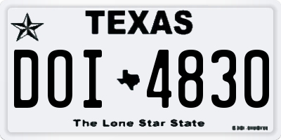 TX license plate DOI4830