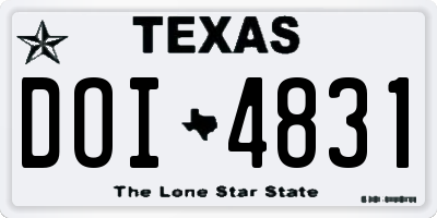 TX license plate DOI4831
