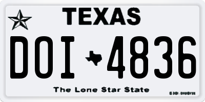 TX license plate DOI4836
