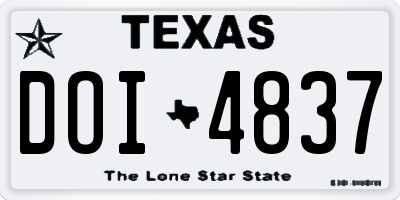 TX license plate DOI4837