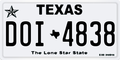 TX license plate DOI4838