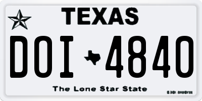 TX license plate DOI4840