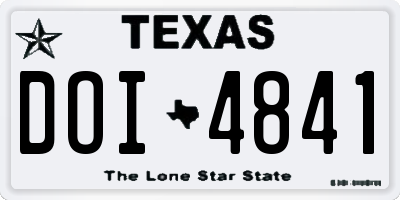 TX license plate DOI4841