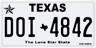 TX license plate DOI4842
