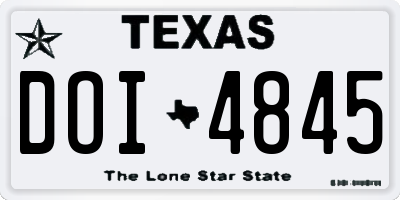 TX license plate DOI4845